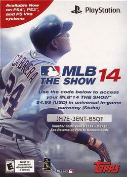2014 Topps #NNO MLB The Show 14 Code Card Front