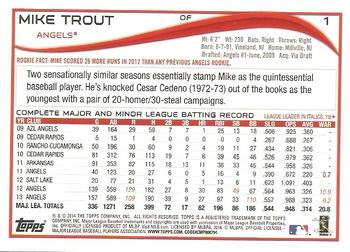 2014 Topps #1 Mike Trout Back