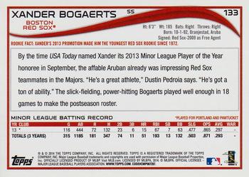 2014 Topps #133 Xander Bogaerts Back