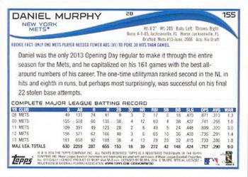 2014 Topps #155 Daniel Murphy Back