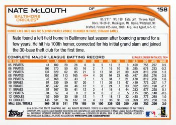 2014 Topps #158 Nate McLouth Back