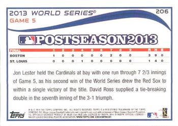 2014 Topps #206 Jon Lester (2013 World Series Game 5) Back