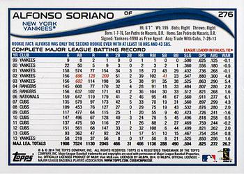 2014 Topps #276 Alfonso Soriano Back