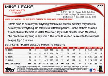2014 Topps #277 Mike Leake Back