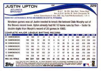 2014 Topps #229 Justin Upton Back