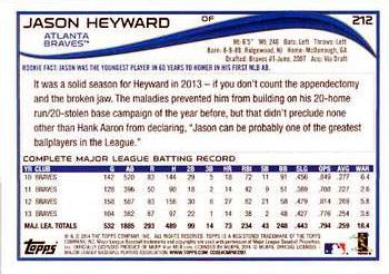 2014 Topps #212 Jason Heyward Back