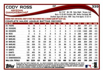 2014 Topps #339 Cody Ross Back