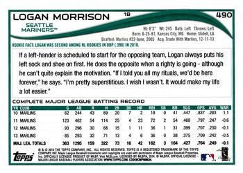 2014 Topps #490 Logan Morrison Back