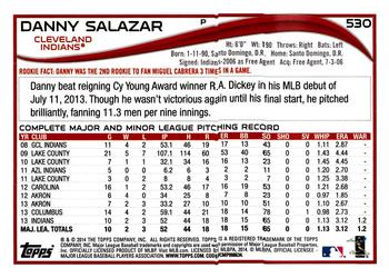 2014 Topps #530 Danny Salazar Back