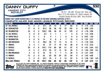 2014 Topps #532 Danny Duffy Back