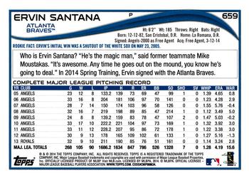2014 Topps #659 Ervin Santana Back