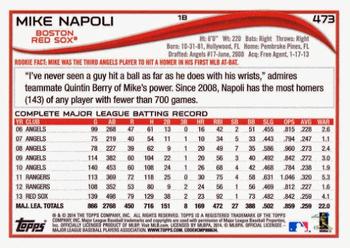 2014 Topps #473 Mike Napoli Back