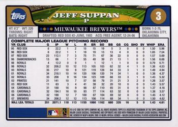 2008 Topps - Gold Foil #3 Jeff Suppan Back