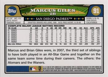 2008 Topps - Gold Foil #91 Marcus Giles Back
