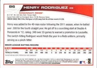 2013 Topps Mini #86 Henry Rodriguez Back