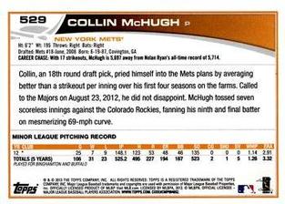 2013 Topps Mini #529 Collin McHugh Back