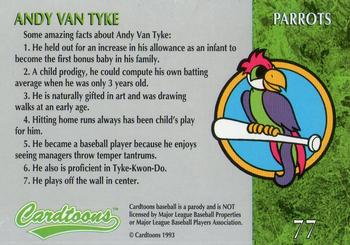 1995 Cardtoons #77 Andy Van Tyke Back