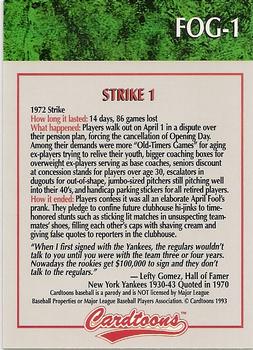 1995 Cardtoons - Field of Greed #FOG-1 Strike 1: 1972 Strike Back