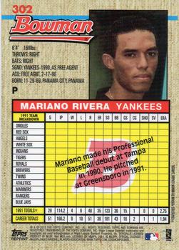 2013 Bowman - Blue Sapphire Refractor Rookie Reprints #302 Mariano Rivera Back
