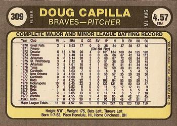1981 Fleer #309 Doug Capilla Back