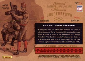 2013 Panini Cooperstown - Lumberjacks #15 Frank Chance Back