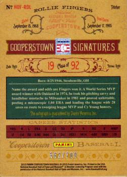 2013 Panini Cooperstown - Signatures #HOF-ROL Rollie Fingers Back