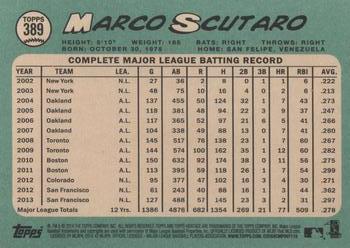 2014 Topps Heritage #389 Marco Scutaro Back