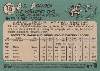 2014 Topps Heritage #413 A.J. Pollock Back