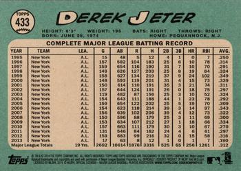2014 Topps Heritage #433 Derek Jeter Back