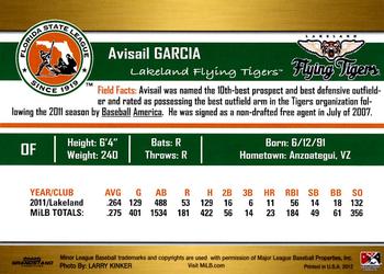 2012 Grandstand Florida State League Top Prospects #NNO Avisail Garcia Back