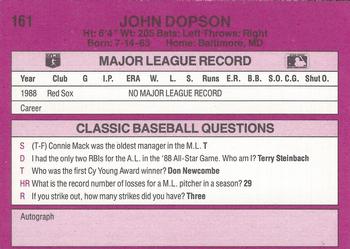 1989 Classic #161 John Dopson Back