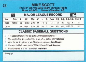 1989 Classic #23 Mike Scott Back
