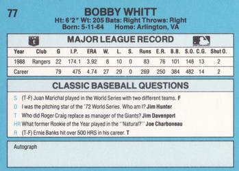 1989 Classic #77 Bobby Witt Back