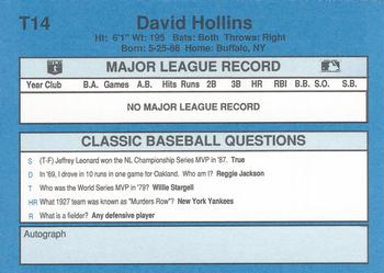 1990 Classic Yellow #T14 David Hollins Back