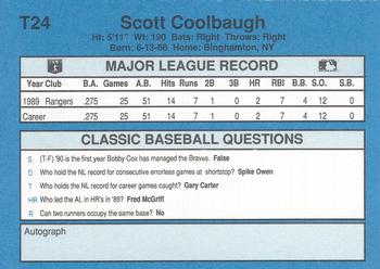 1990 Classic Yellow #T24 Scott Coolbaugh Back
