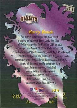 1996 Ultra - Season Crowns #1 Barry Bonds Back