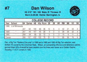 1990 Classic Draft Picks #7 Dan Wilson  Back