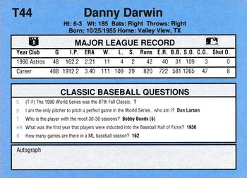 1991 Classic I #T44 Danny Darwin Back