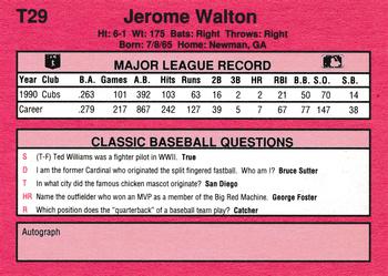 1991 Classic II #T29 Jerome Walton Back