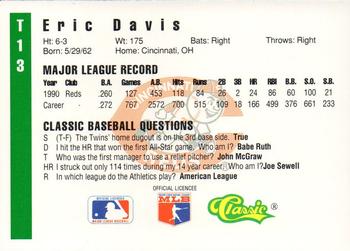 1991 Classic III #T13 Eric Davis Back