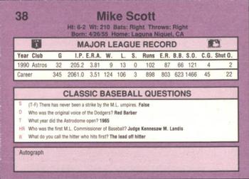 1991 Classic #38 Mike Scott Back