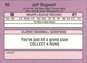 1991 Classic #90 Jeff Bagwell Back