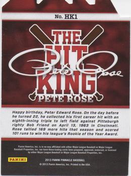 2013 Pinnacle - The Hit King Die Cuts #HK1 Pete Rose Back