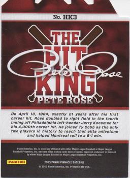 2013 Pinnacle - The Hit King Die Cuts #HK3 Pete Rose Back