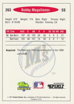 1991 Classic Best #263 Bobby Magallanes Back