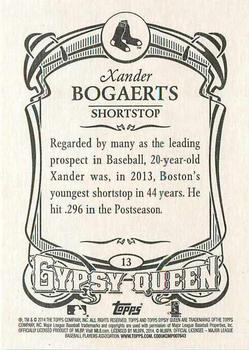 2014 Topps Gypsy Queen #13 Xander Bogaerts Back