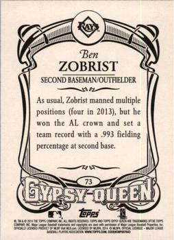 2014 Topps Gypsy Queen #73 Ben Zobrist Back