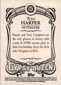 2014 Topps Gypsy Queen #100 Bryce Harper Back