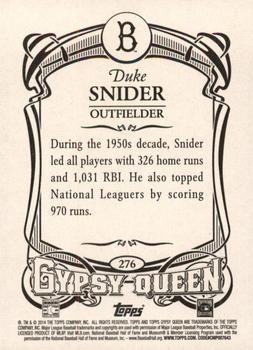 2014 Topps Gypsy Queen #276 Duke Snider Back