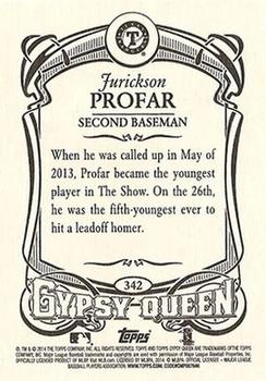 2014 Topps Gypsy Queen #342 Jurickson Profar Back